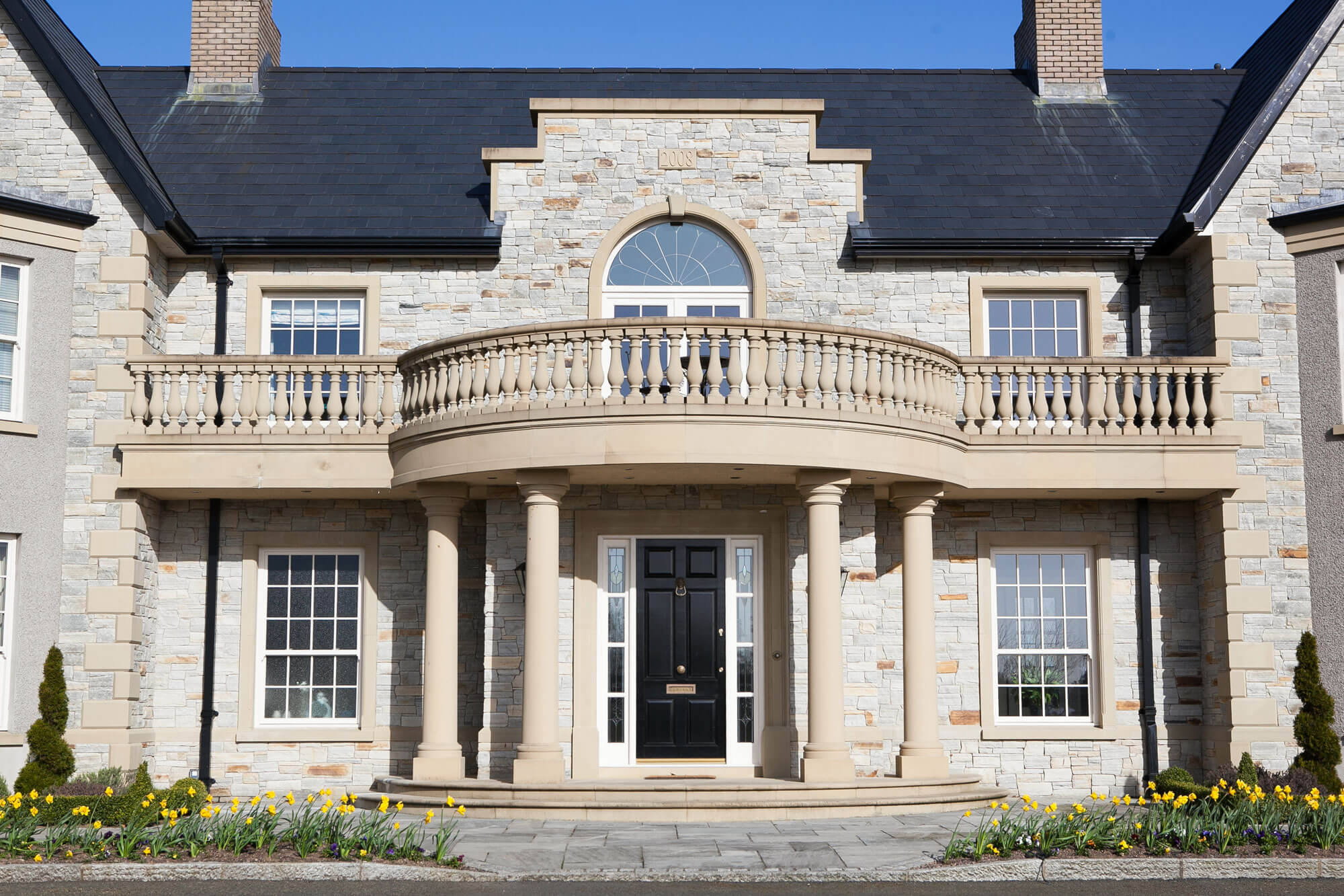 stone masonry front porch