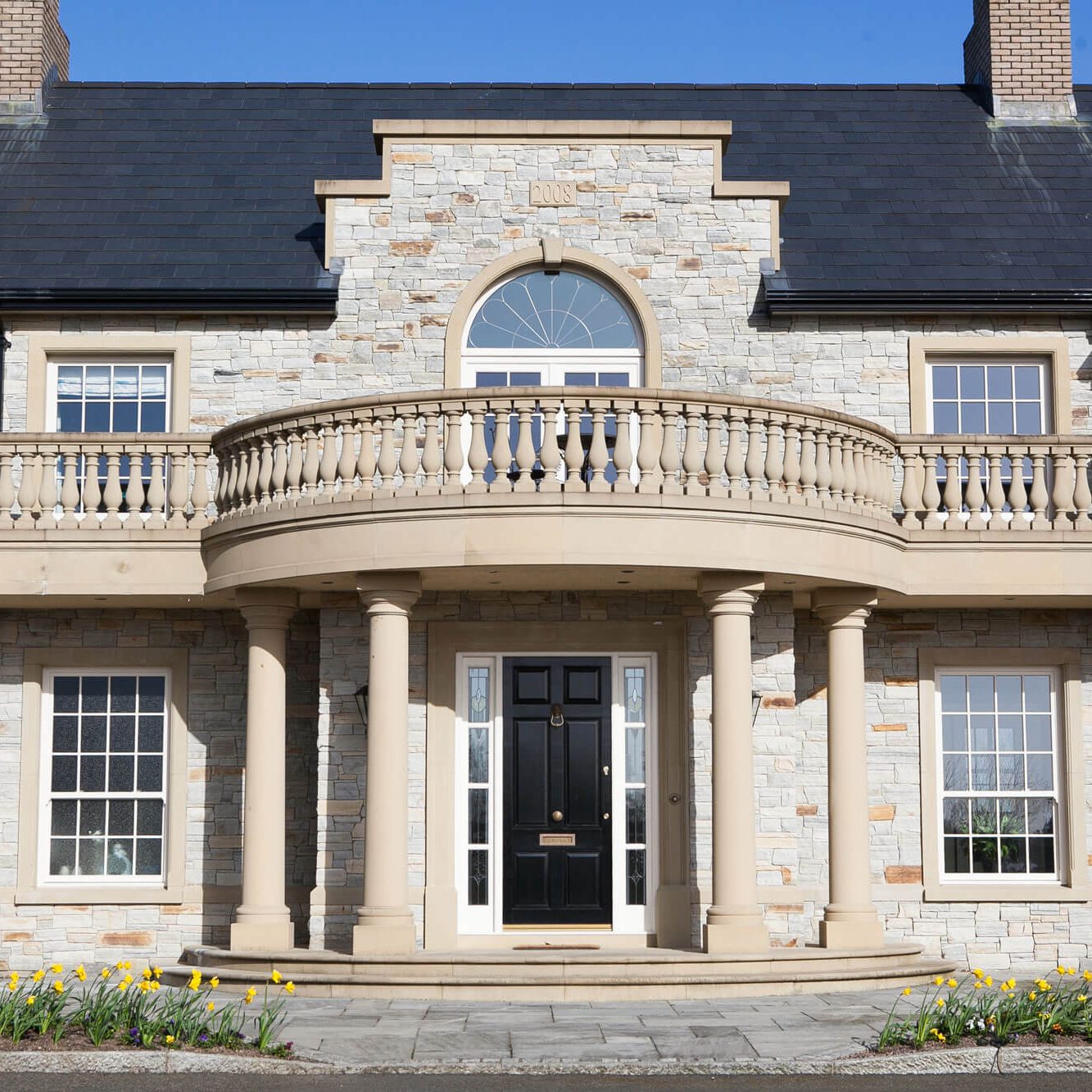stone masonry front porch