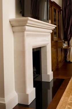 stone masonry fireplace